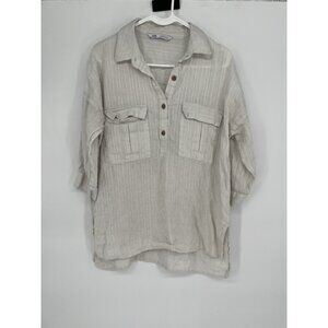 Zara Woman Blouse Womens S White Tunic Top
